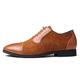 VIPAVA Men's Lace-Ups Men's Formal Shoes, Leather Casual Shoes, Gentlemen's Oxford Shoes, Business Formal Shoes (Color : Gold, Size : 7)