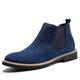 VIPAVA Men's Boots Autumn And Early Winter Boots, Men's Leather Shoes, Men's Waterproof Casual Shoes, Cowhide Men's Shoes, Men's Motorcycle Boots (Color : Fur blue, Size : 11)