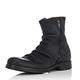 VIPAVA Men's Snow Boots Denim boots Men's PU leather boots Men's motorcycle rider side zipper boots Western anti-skid boots (Color : Schwarz, Size : 48)