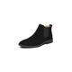 VIPAVA Men's Snow Boots Luxury Brand Men Casual Shoes Zipper Genuine Cow Leather Male Ankle Boots Autumn Winter Fashion Pointed Toe Chelsea Boots (Color : Schwarz, Size : 9)