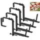 Y&M 4 Pcs Deck Railing Adjustable Planter Box Brackets (6 to 12.5 in), Universal Window Box Brackets, Heavy Duty Iron Flower Box Wall Mounting Hooks for Balcony, Fences, Patio, and Garden - Black