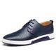 VIPAVA Men's Leather Shoes Men Casual Shoes Summer Breathable Leather Holes Design Brand Flat Shoes for Men Driving Shoes Men's Boat Shoes (Color : Blue, Size : 6)