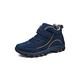 VIPAVA Men's Snow Boots Men Boots Warm Fur Suede Leather Snow Boots Men's Winter Work Casual Shoes Sneakers High Top Rubber Ankle Boots (Color : Dark Blue, Size : 8.5)