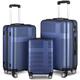 Luggage Sets 3 Piece, Luggage With Tsa Lock Abs Suitcase Set With Hooks and Spinner Wheels Light Weight Luggage Set for Travel, Dark Blue, Travel