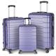 Luggage Set of 3, Suitcases With Wheels Hardside Expandable Luggage With Spinner Wheels Abs Durable Suitcase Set With Tsa Lock for Travel, Lavender purple, Travel