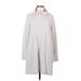 Gap Casual Dress - Mini Cowl Neck Long sleeves: Gray Marled Dresses - Women's Size Medium