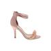 Journee Collection Heels: Pink Solid Shoes - Women's Size 7 1/2 - Open Toe