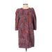 Anthropologie Casual Dress - Shift: Purple Print Dresses - Women's Size Small Petite - Print Wash