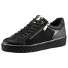 Plateausneaker MARCO TOZZI, Damen, Gr. 36, schwarz (schwarz, kombi), Lederimitat, Textil, unifarben, kontrastfarbene Details, sportlich, Schuhe, Freizeitschuh, Halbschuh, Schnürschuh mit seitlichem Reißverschluss