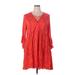 Torrid Casual Dress - A-Line V Neck 3/4 sleeves: Orange Print Dresses - Women's Size 2X Plus