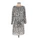MICHAEL Michael Kors Casual Dress Crew Neck 3/4 sleeves: Gray Dresses - Women's Size Small
