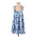 Jealous Tomato Casual Dress: Blue Print Dresses - Women's Size Small