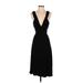 Banana Republic Casual Dress - Midi V-Neck Sleeveless: Black Print Dresses - Women's Size Small