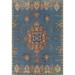 Blue Geometric Tabriz Persian Rug Traditional Handmade Wool Carpet - 7'8"x 10'8"