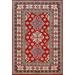 Traditional Kazak Oriental Rug Hand-Knotted Geometric Wool Carpet - 2'8"x 4'0"