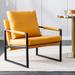 PU Leather Accent Arm Chair Mid Century Modern Upholstered Armchair Sofa Chairs