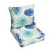 Gardenia Seaglass Floral Corded Deep Seating Cushion - 25" - Blue and Green - Set of 2