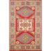 Geometric Kazak Foyer Rug Handmade Nursery Wool Carpet - 2'9"x 4'0"