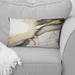 Designart "Abstract Geode Marble White And Gold II" Marble Abstract Printed Throw Pillow