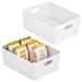 mDesign Large Metal Kitchen Storage Container Bin w/ Handles Metal in White | 6 H x 16 W x 12 D in | Wayfair 21760MDK
