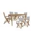 HiTeak Furniture Cateline 6 - Person 63 L Outdoor Wood/Teak in Brown/White | 63 W x 31.4 D in | Wayfair HLS-DRR-W