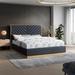 Meridian Furniture USA Casa Tufted Platform Bed Wood & /Upholstered/Faux leather in Black | Queen | Wayfair CasaBlack-Q