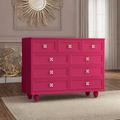 PEPPER CRAB Retro Living Room Storage Cabinet Main Bed End Cab Accent Chest Wood in Red | 36.42 H x 47.24 W x 15.75 D in | Wayfair