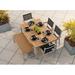 Oxford Garden Travira Rectangular 6 - Person 63" Powder Coated Aluminum Sling Chair & Bench Patio Dining Set Wood in Gray/Brown | Wayfair 5108