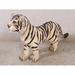 Bungalow Rose Ruchelle Standing Siberian Tiger Cub Life Size Statue Resin in Black/Brown/White | 18 H x 33 W x 8 D in | Wayfair