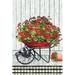 August Grove® Welcome Geranium Wheelbarrow On Canvas by Cindy Jacobs Print Canvas in Gray/Green/Red | 12 H x 8 W x 1.25 D in | Wayfair