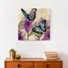 August Grove® Butterflies w/ Purple Flowers On Canvas Print Canvas in Blue/Brown/Indigo | 12 H x 12 W x 1.25 D in | Wayfair