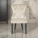 Rosdorf Park Kiffin Tufted Velvet Wing Back Parsons Chair Dining Chair Wood/Upholstered/Velvet in Brown | 37.55 H x 20.45 W x 24.45 D in | Wayfair