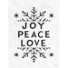 The Holiday Aisle® Joy, Peace, Love Snowflake - Wrapped Canvas Print Canvas in Black/White | 30 H x 20 W x 1.25 D in | Wayfair