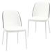 Corrigan Studio® Soperton Mid-Century Modern Dining Chair w/ Upholstered Seat & White Powder-Coated Steel Frame | 32.9 H x 19 W x 21.1 D in | Wayfair