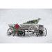 The Holiday Aisle® Snowy Christmas Wagon On Canvas by Lori Deiter Print Canvas in Green/White | 12 H x 18 W x 1.25 D in | Wayfair