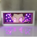 Veilleuse LED Anime Shadow lampe en papier carrée au laser lampe de table 3D décoration de