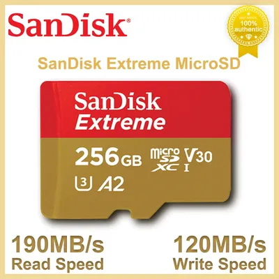 SanDisk Extreme carte micro SD A2 U3 4K Vidéo UHS-I microSDXC Mémoire SancFlash Voiture pour Jeux