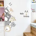 Autocollants muraux animaux mignons de dessin animé Stickers muraux pour porte pour chambre