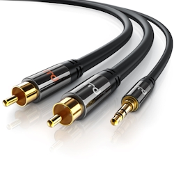 Primewire Cinch zu 3,5-mm-Klinke Audio-Kabel, Stereo HiFi Audio-Adapter mehrfach geschirmt, RCA zu AUX - 3m Image