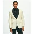 Brooks Brothers Men's Classic Fit 1818 Herringbone Dinner Jacket In Linen-Wool Blend | White | Size 42 Long