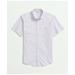 Brooks Brothers Men's Stretch Cotton Non-Iron Oxford Polo Button Down Collar, Striped Short-Sleeve Shirt | Lavender | Size XL