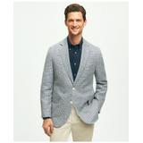 Brooks Brothers Men's Classic Fit 1818 Check Sport Coat in Linen-Cotton Blend | Blue | Size 44 Long