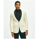 Brooks Brothers Men's Classic Fit 1818 Herringbone Dinner Jacket In Linen-Wool Blend | White | Size 42 Regular