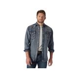 Wrangler Men's Cowboy Cut Western Work Shirt, Antique Blue SKU - 708787