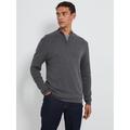 George Grey Knitted Quarter Zip Jumper - Charcoal