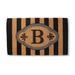 Ameile Cabana Stripe Monogrammed Coco Door Mat - Black, 24" x 39" in Black, I - Frontgate