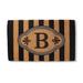 Ameile Cabana Stripe Monogrammed Coco Door Mat - Black, 24" x 39" in Black, T - Frontgate