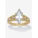 Women's 3.23 Tcw Marquise Cubic Zirconia Gold-Plated Sterling Silver Engagement Ring by PalmBeach Jewelry in Gold (Size 10)