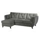 ScS Living Grey Fabric Hoxton Velvet 3 Seater Left Hand Facing Chaise Sofa