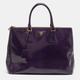 PRADA Purple Patent Leather Large Double Zip Tote